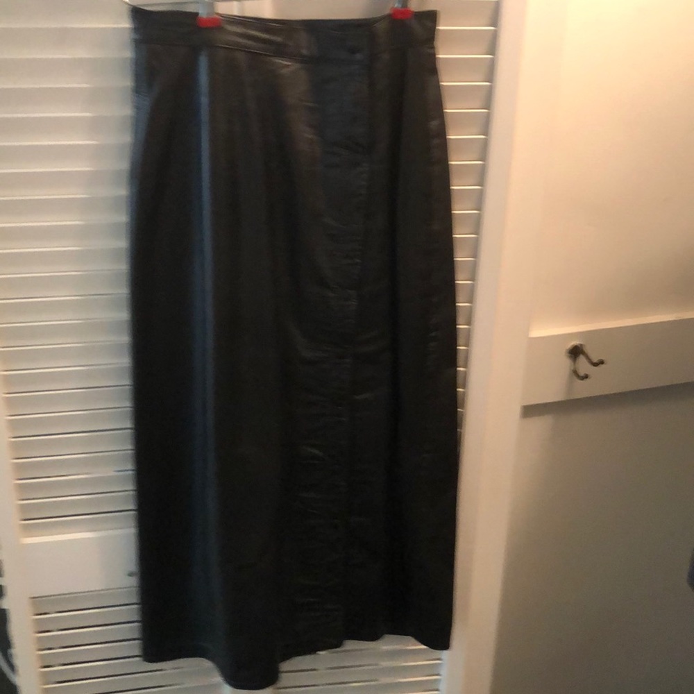 Vintage black leather skirt